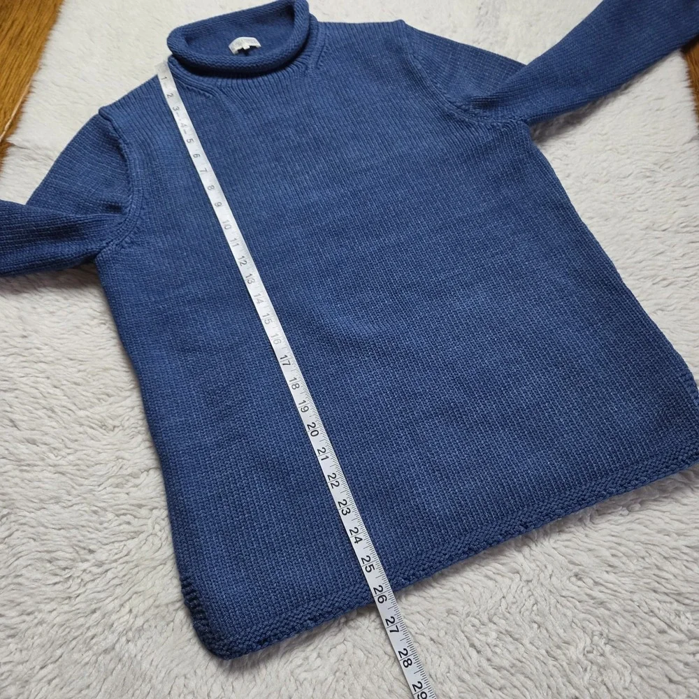 Quaker Marine Supply Fishermans Sweater Roll Neck Men's Medium Blue